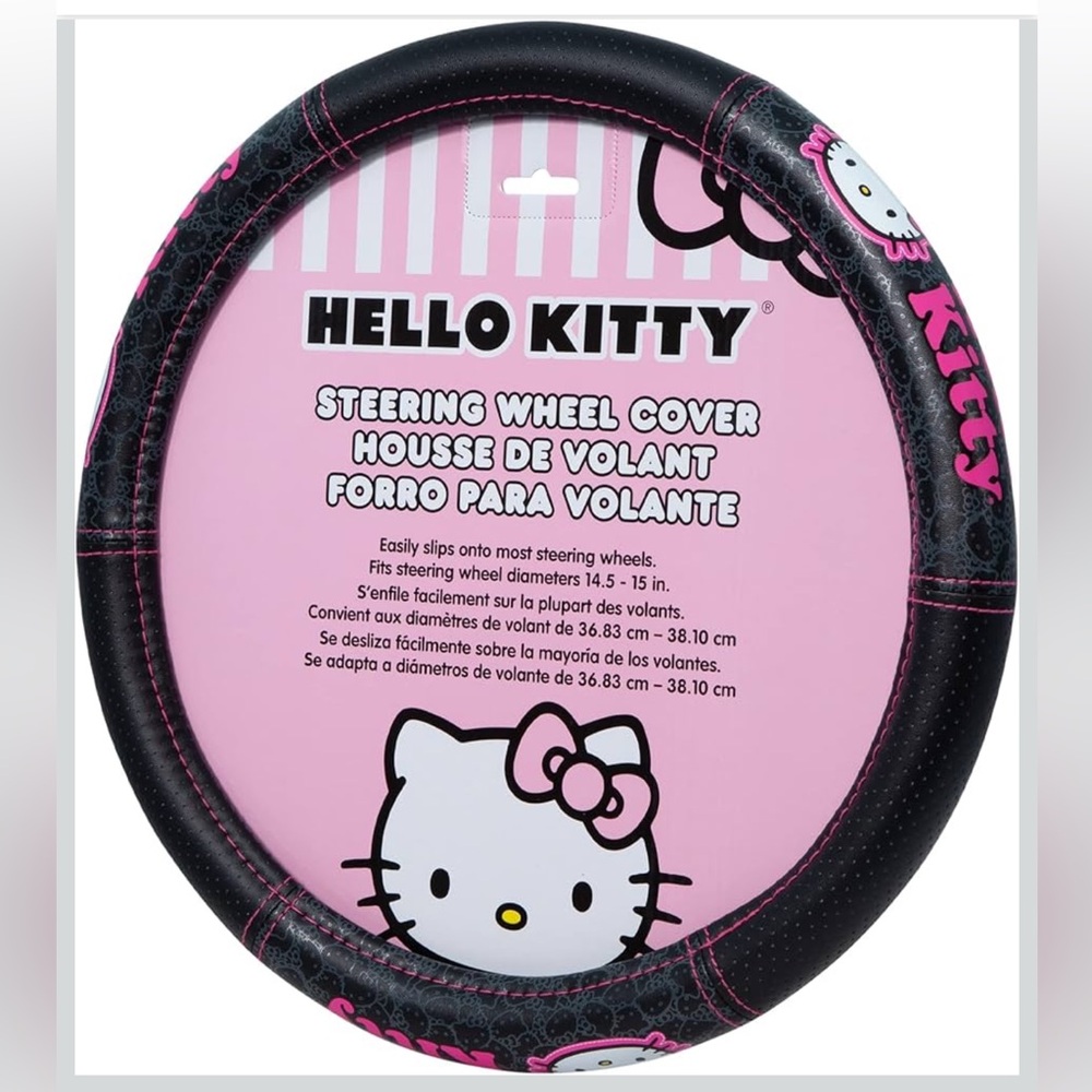 Hello Kitty Pink and Black Steering Wheel Cover